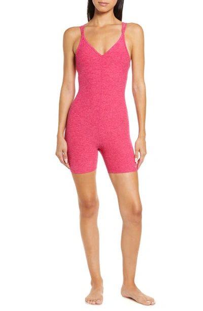 Alo Yoga Soft Sun's Out Romper In Magenta Crush Heather