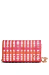 House Of Want We Browse Vegan Leather Wallet Crossbody Bag In Berry Plaid