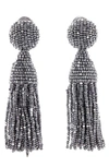 OSCAR DE LA RENTA CLASSIC SHORT TASSEL DROP CLIP EARRINGS,0J102