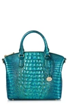 Brahmin Duxbury Croc Embossed Leather Satchel In Peacock Melbourne