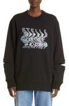 STELLA MCCARTNEY GLITCH LOGO COTTON SWEATSHIRT