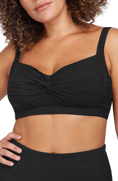 Artesands Plus Size Botticelli Wire-free Convertible-strap Bikini Top In Black