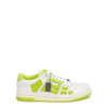 Amiri Skel-top Neon Colour-block Leather Sneakers In White And Green