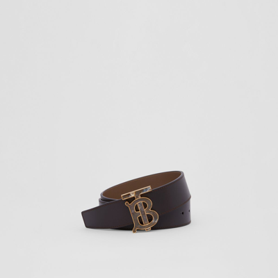 Burberry Reversible Monogram Motif Leather Belt In Bark Brown | ModeSens