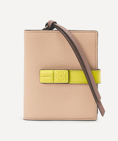 Loewe Compact Zipped Leather Wallet In Nude/citronelle