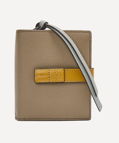 Loewe Compact Leather Zip Wallet In Green