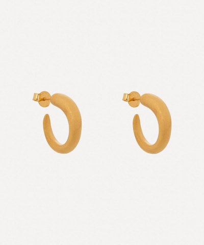 Khiry Gold Plated Vermeil Silver Tiny Khartoum Nude Matte Hoop Earrings