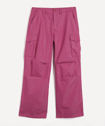 Our Legacy Trekking Wide-leg Cotton-blend Ripstop Cargo Trousers In Pink