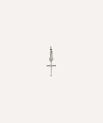 Miansai Platinum Plated Silver Crux Huggie Earring