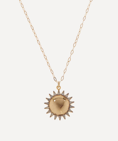 Kirstie Le Marque 9ct Gold-plated Diamond Brilliant Sun Pendant Necklace