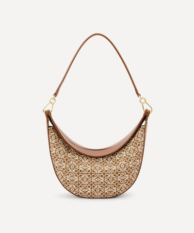 Loewe Women's Small Luna Anagram Jacquard And Leather Shoulder Bag In Tan