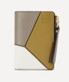 Loewe Puzzle Slim Zip Bifold Leather Wallet In Green