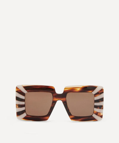 Loewe Oversized Square Acetate Sunglasses In Havana/cotton Candy