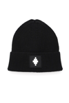 MARCELO BURLON COUNTY OF MILAN BEANIE HAT WITH LOGO PATCH