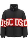 Gcds Logo-print Feather-down Jacket In Nero
