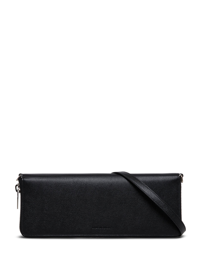 Balenciaga Rectangular Black Leather Crossbody Bag In Nero