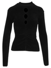 Msgm Cut-out Detail Knitted Top In Black