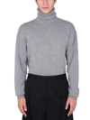 Off-white Basic Knit Turtleneck Sweater In Grigio