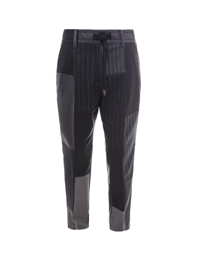 Dolce & Gabbana Patchwork Trouser In Grey