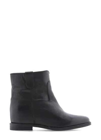 Julie Dee Leather Boot In Black