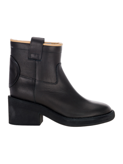 Mm6 Maison Margiela Ankle-length Block-heel Boot In Black