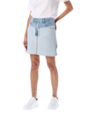 Helmut Lang Inside Out Denim Mini Skirt In Light Wash