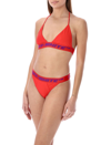 Off-white Logo Band Triangle Bikini In Coral Red