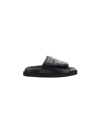 Gia Borghini Gia3 Stitched Puffy Slipper With Velcro In Black