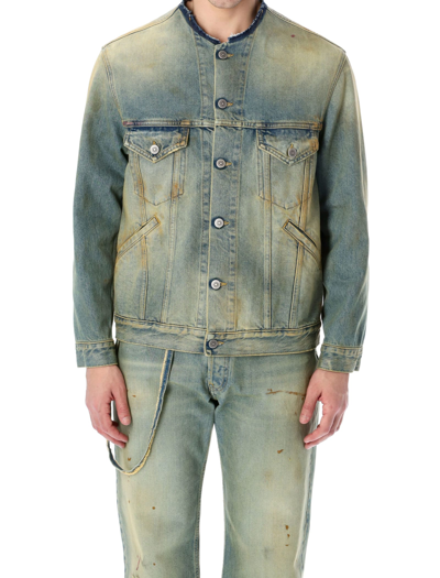 Maison Margiela Décortiqué Collar Denim Jacket In Black