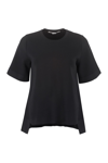 Stella Mccartney Knit Viscose-blend Top With Asymmetric Hem In Black