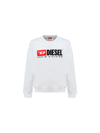 Diesel S-ginn-div Logo-print Sweatshirt In White