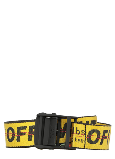 Off-white Industrial Logo Tape Belt In Yellow