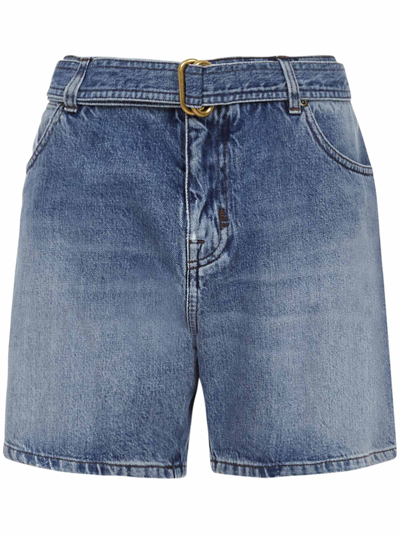 Tom Ford High-rise Denim Shorts In Blue