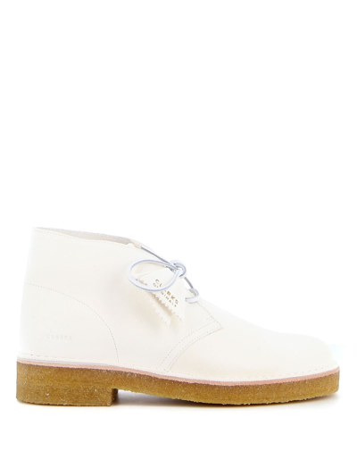 Clarks Desert Boot - Suede Ankle Boot In White