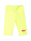 Msgm Teen Logo-embroidered Leggings In Gialla