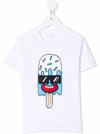STELLA MCCARTNEY WHITE COTTON T-SHIRT WITH ICICLE PRINT