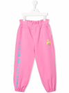 CHIARA FERRAGNI PINK COTTON JOGGER WITH MASCOTTE PRINT