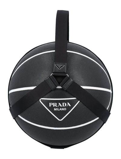 Prada Logo-print Basketball In Nero