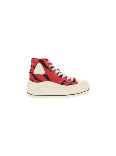 R13 High-top Sneakers In Red/black