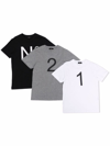 N°21 Kids' Set Of 3 N ° 21 Cotton T-shirts In Black