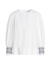 P.a.r.o.s.h Balloon-sleeve Cotton Blouse In White