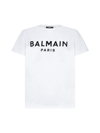 Balmain White Crewneck T-shirt With Contrasting Logo Lettering Print In White