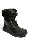 Ugg Men's Butte Waterproof Leather Cuffed Boots In Black