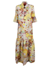 La Doublej Artemis Abstract Floral-print Maxi Shirtdress In Holi