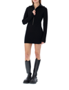 Gauge81 Soro Zipped Ribbed-knit Merino Mini Dress In Black