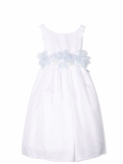 La Stupenderia Kids' Tulle-detail Sleeveless Dress In White
