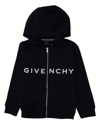 GIVENCHY GIVENCHY BOY BLEND COTTON BLACK HOODIE WITH LOGO