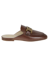 Tod's Brown Leather Chain-detail Mules In Brown