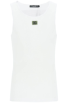 DOLCE & GABBANA TANK TOP WITH LOGO PATCH
