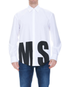 MSGM POPLIN SHIRT WITH MAXI LOGO